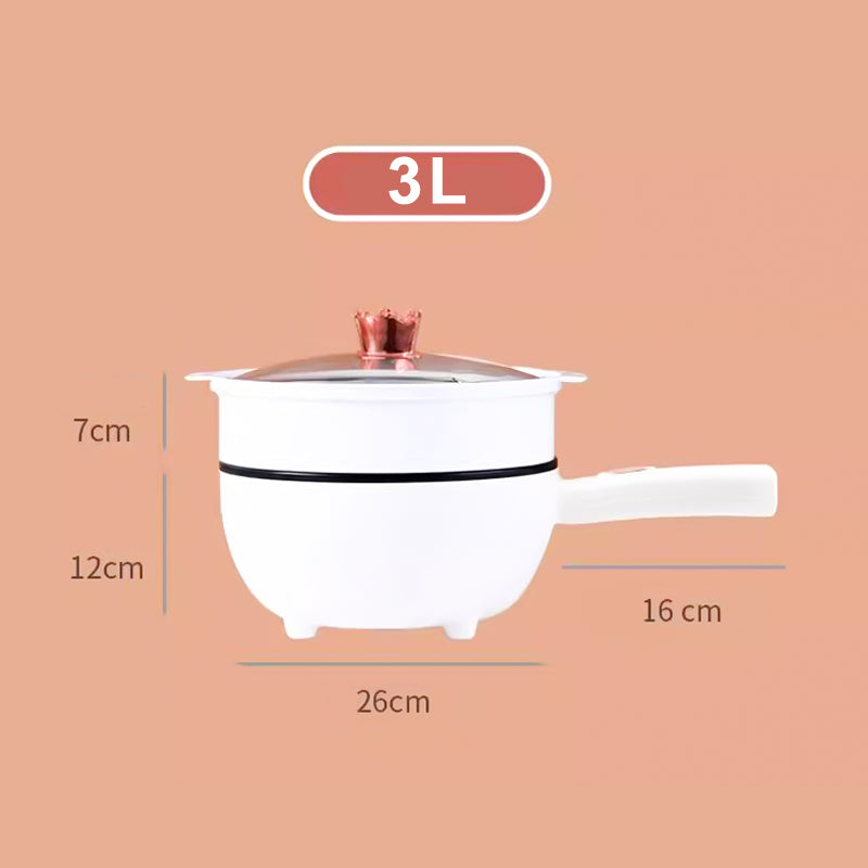 3L Electric Frying Pan with Steamer and Multi Cooking Functions