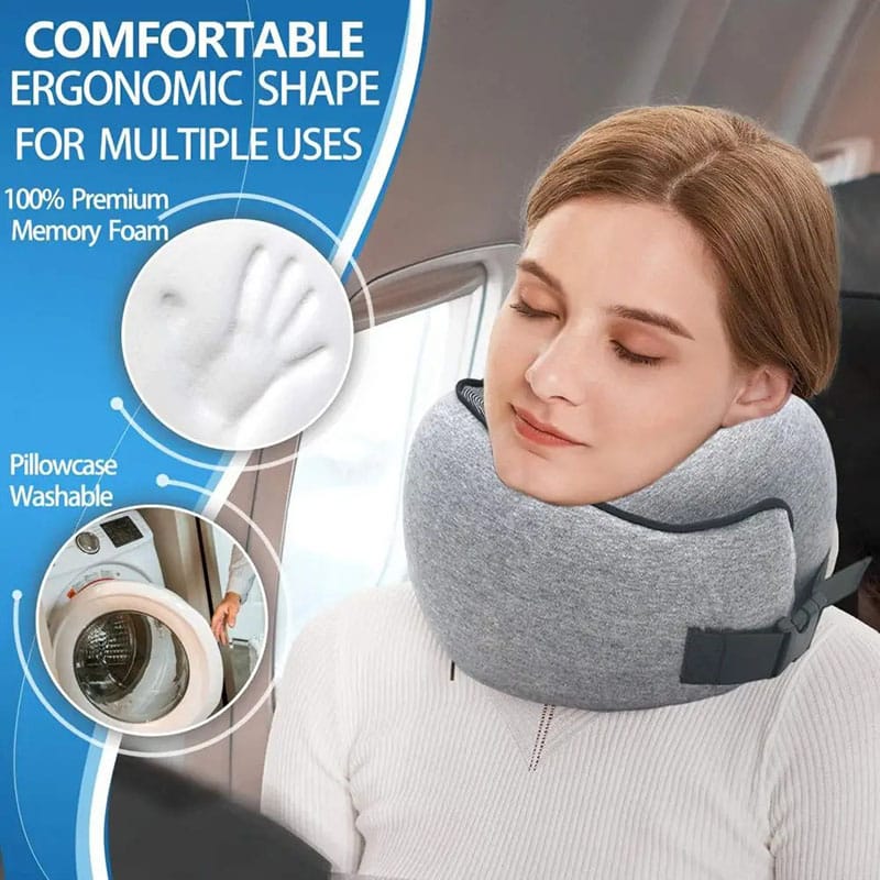 360 Degree Memory Foam Neck Pillow for Travel Comfort