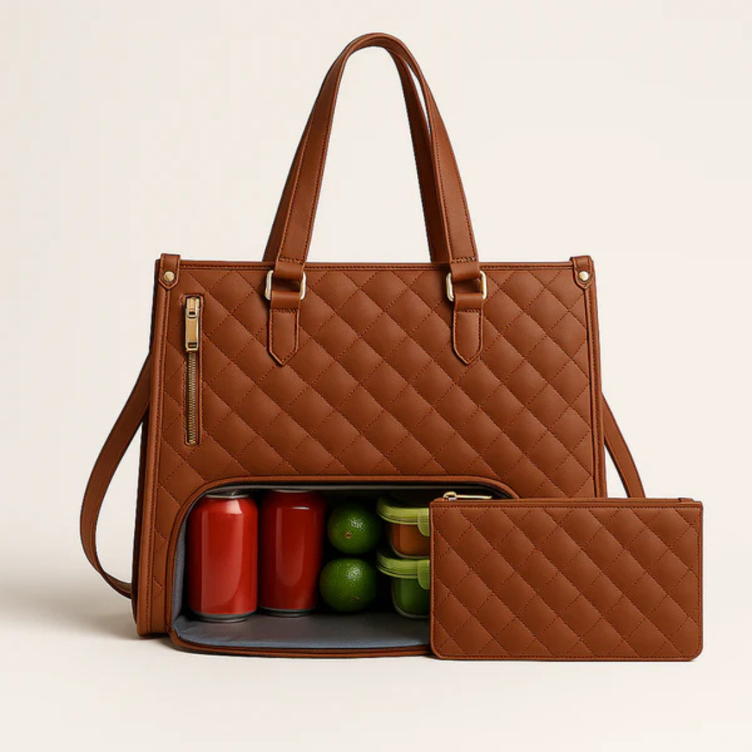 All-in-One Work Quilted Tote Bag with Clutch Purse