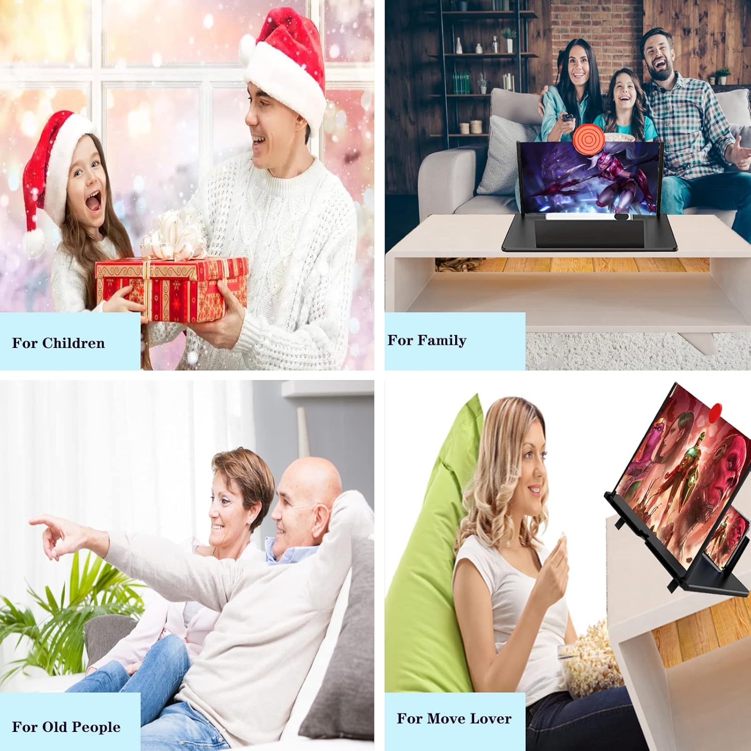 12-Inch Phone Screen Magnifier with Foldable Stand