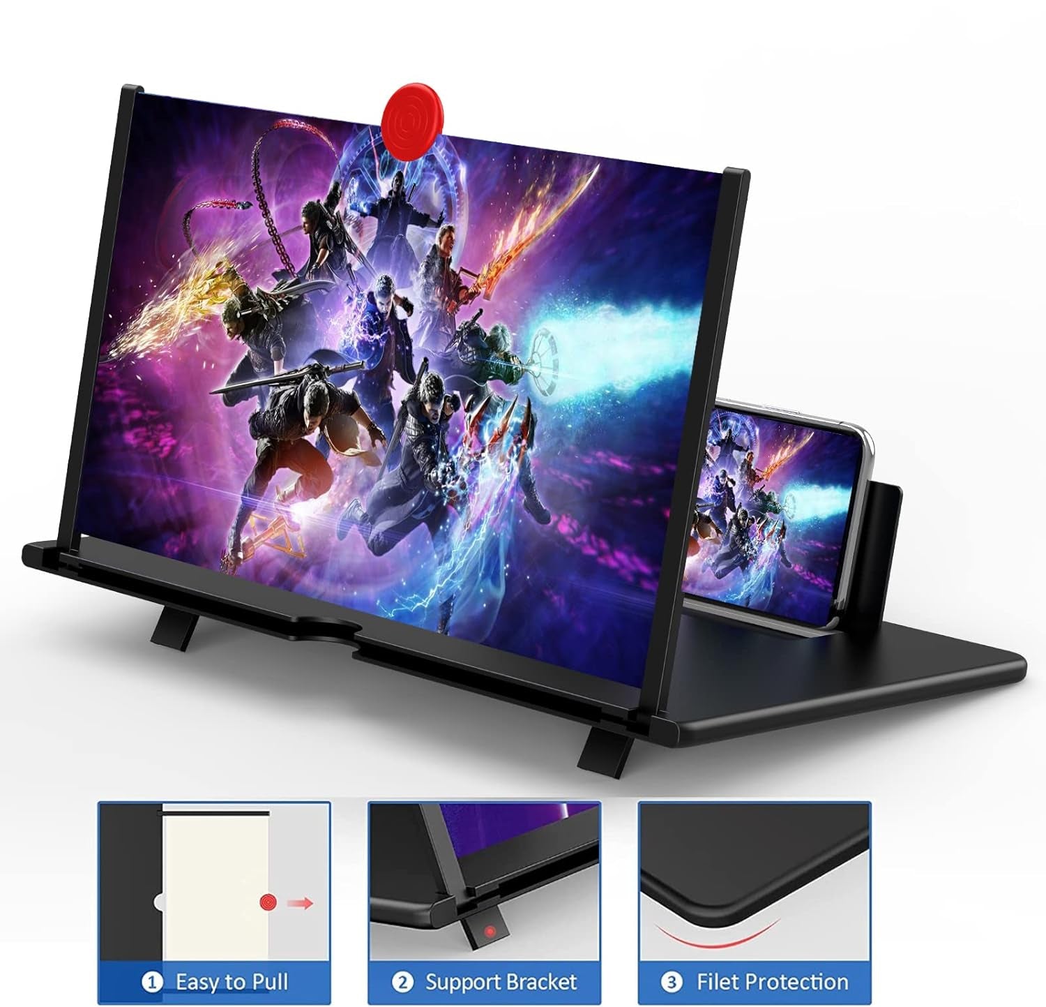 12-Inch Phone Screen Magnifier with Foldable Stand