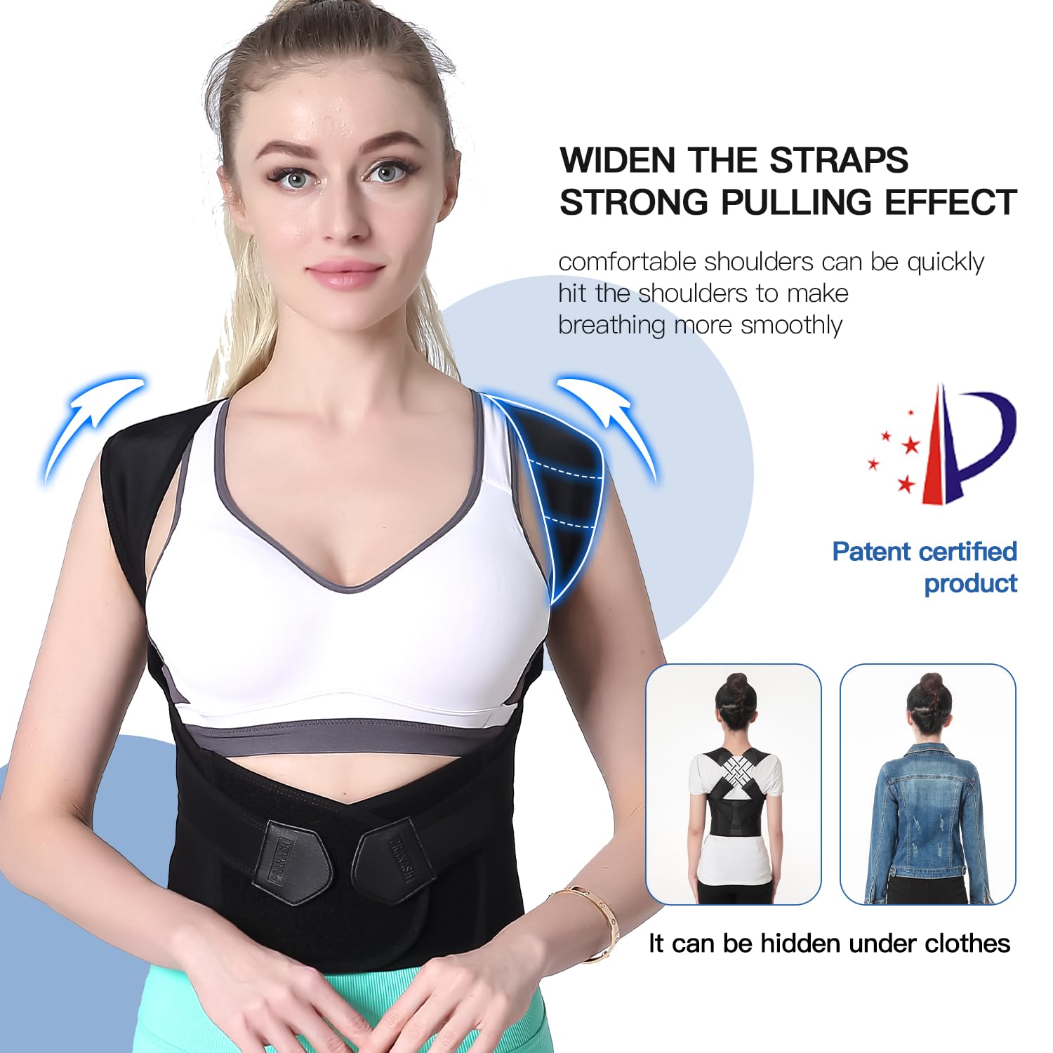 Adjustable Back Posture Corrector with Support Straps