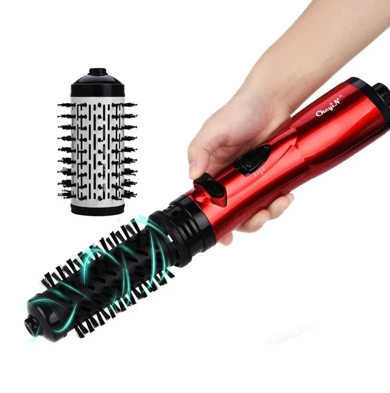 Auto-Rotating Ionic Round Brush Hair Styler with Dual Heat Settings