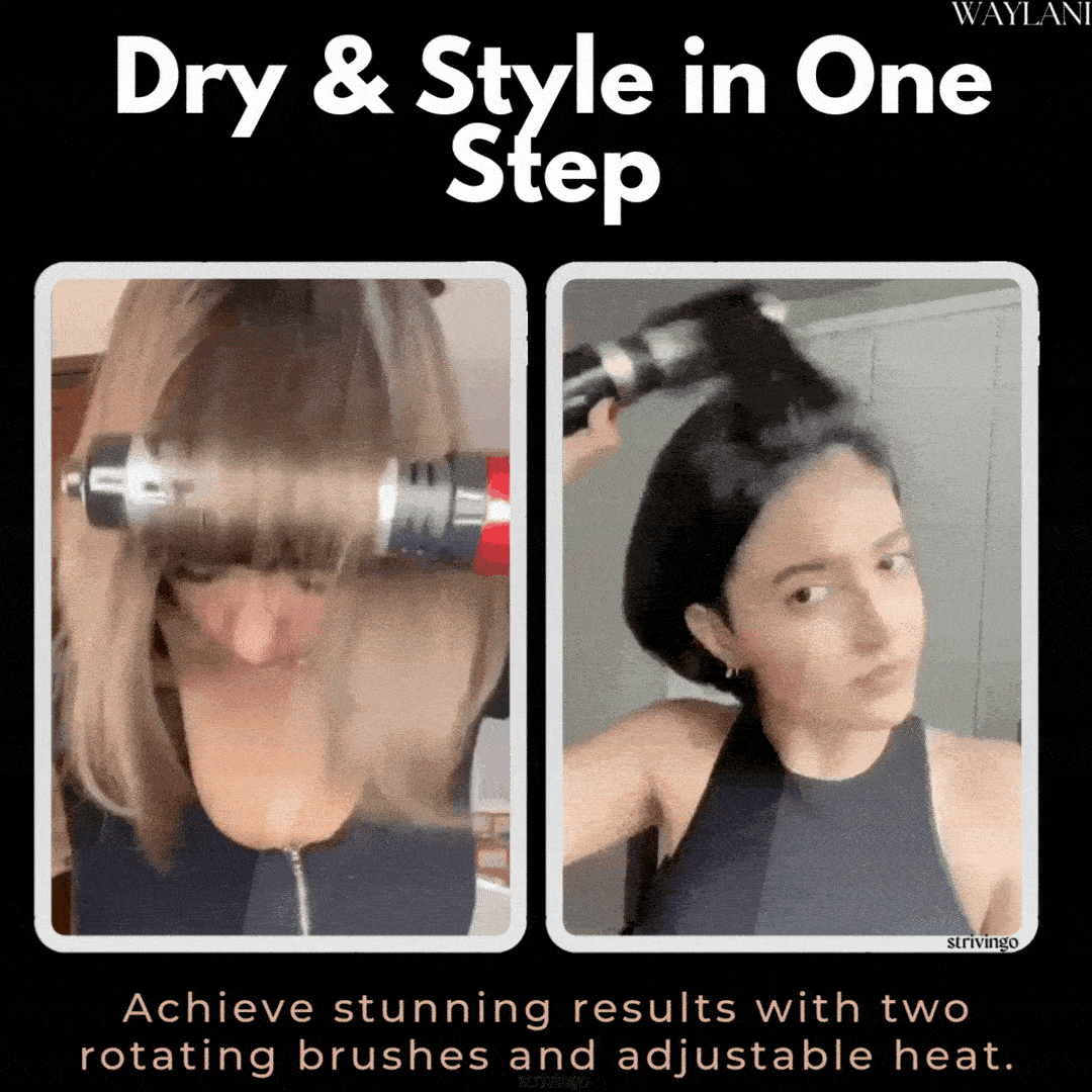 3-in-1 Rotating Hair Dryer and Styler with Heat Settings