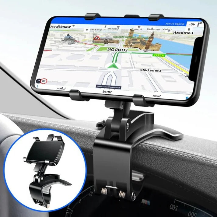 Car Phone Holder with 360° Rotation Clamp Mount