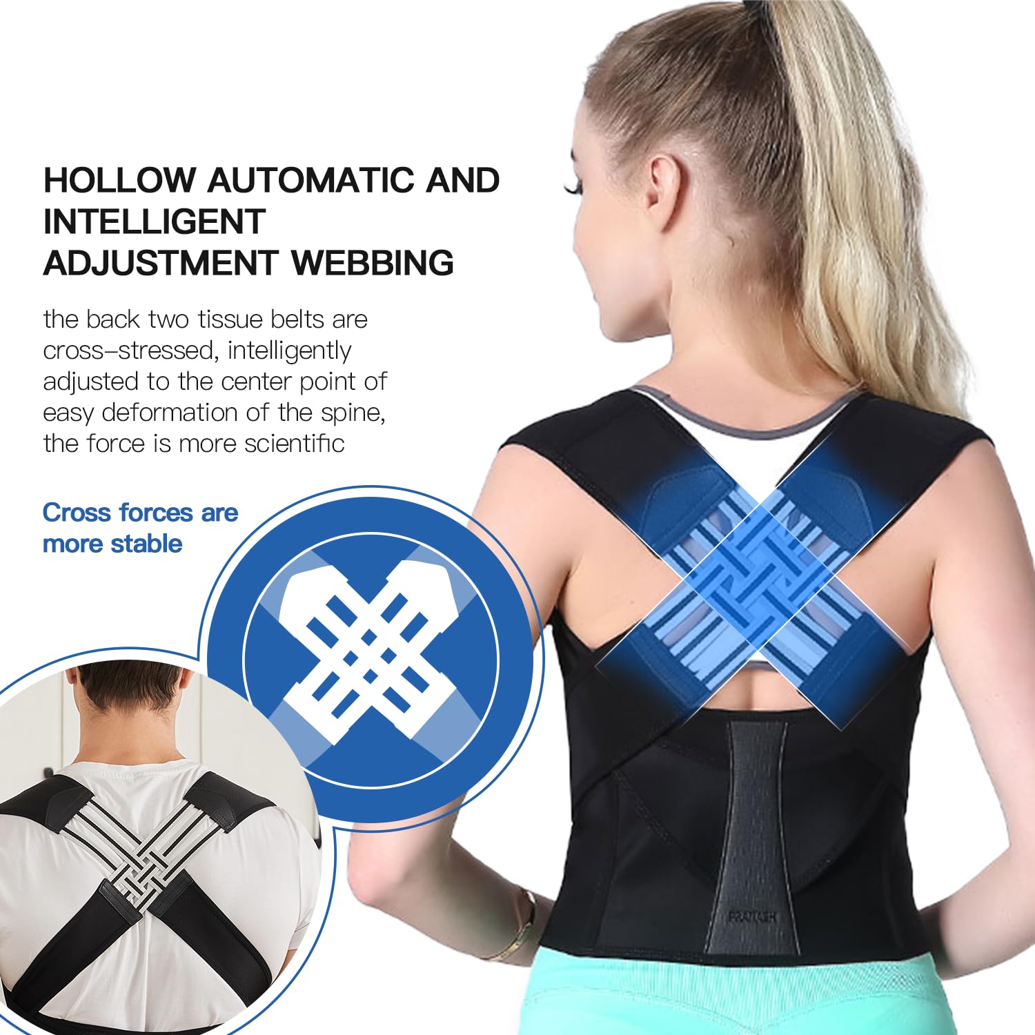 Adjustable Back Posture Corrector with Support Straps
