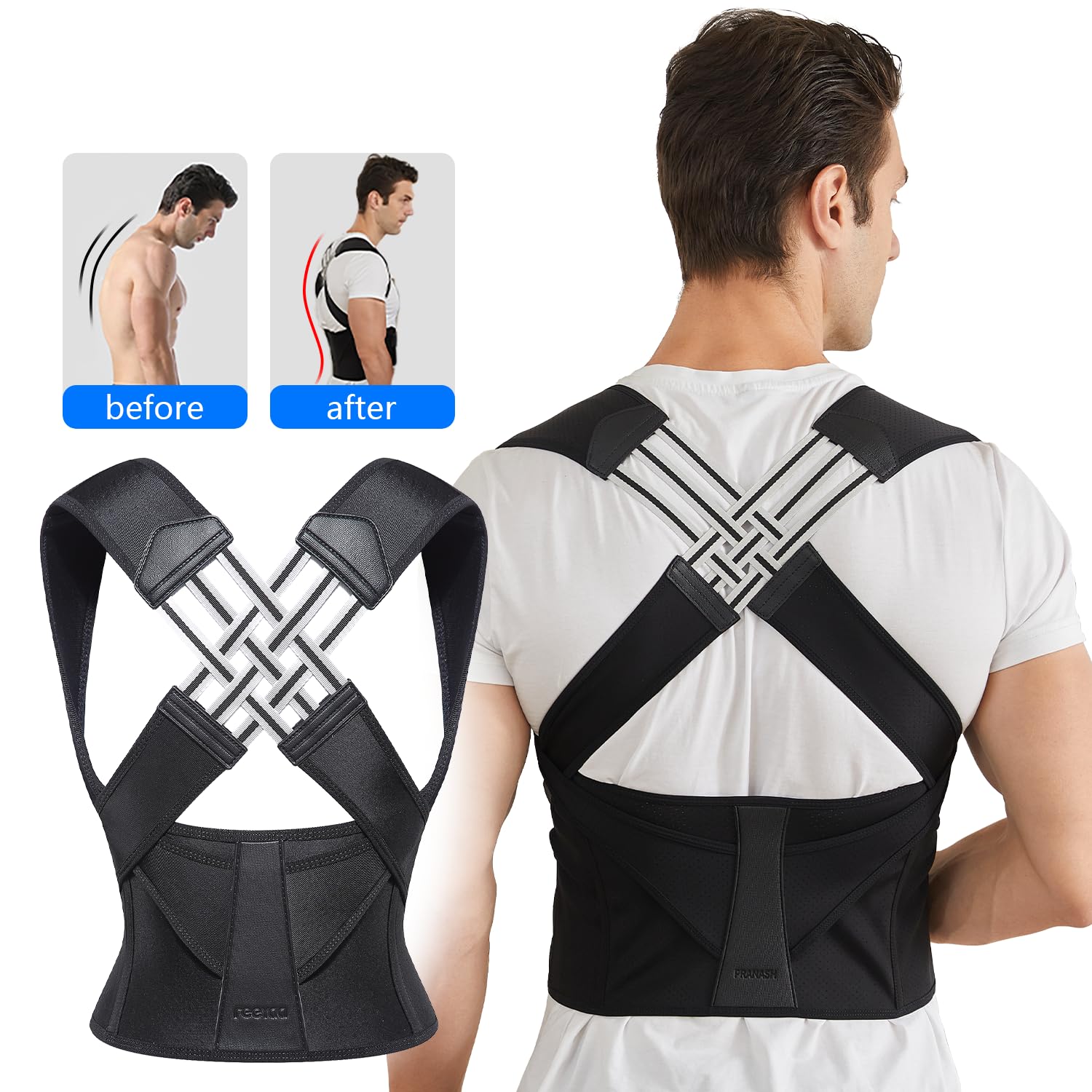 Adjustable Back Posture Corrector with Support Straps