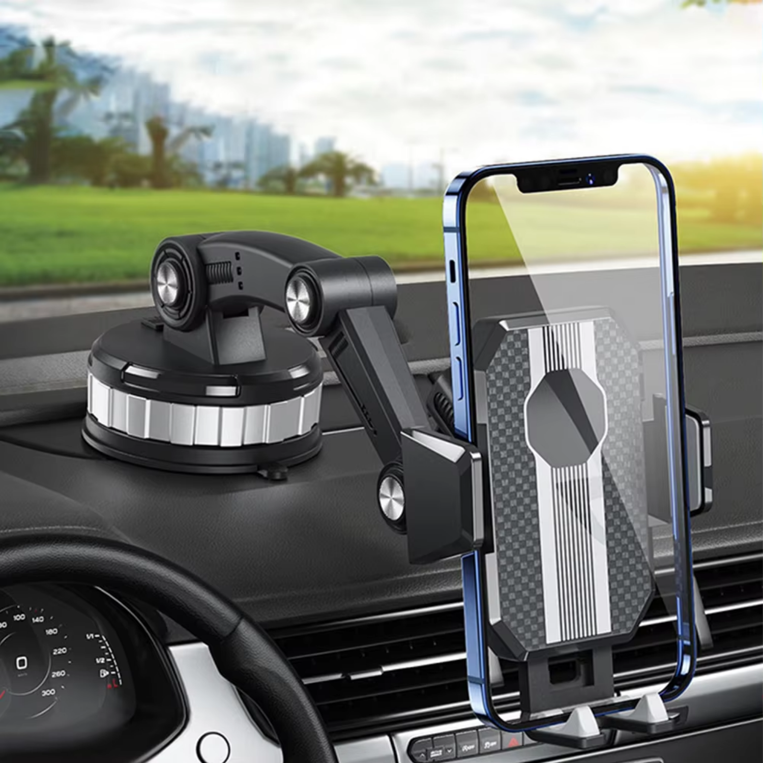 Car Phone Holder with Strong Suction Cup and 360 Rotation