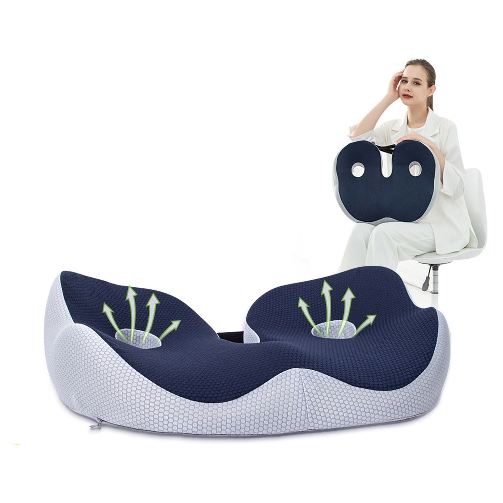 Ergonomic Seat Cushion for Pressure Relief and Sitting Comfort