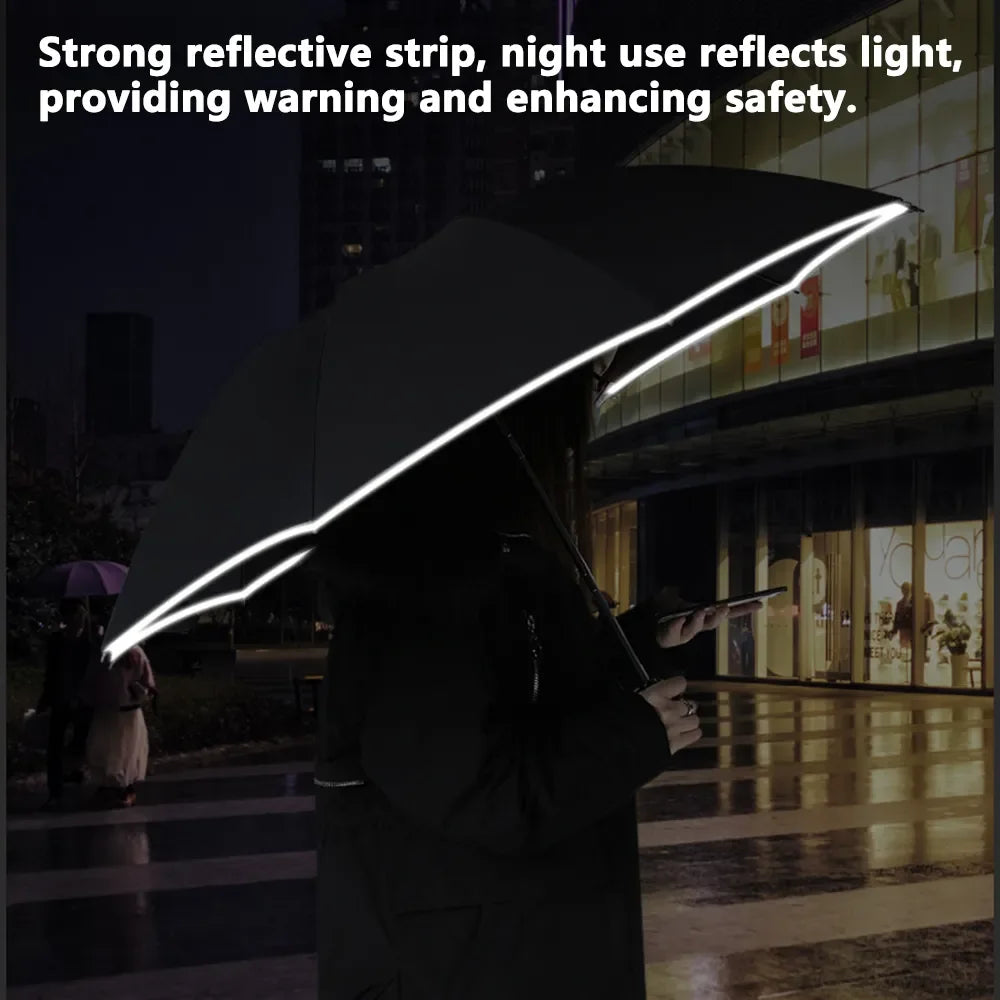 Automatic Folding Waterproof Umbrella with LED Flashlight