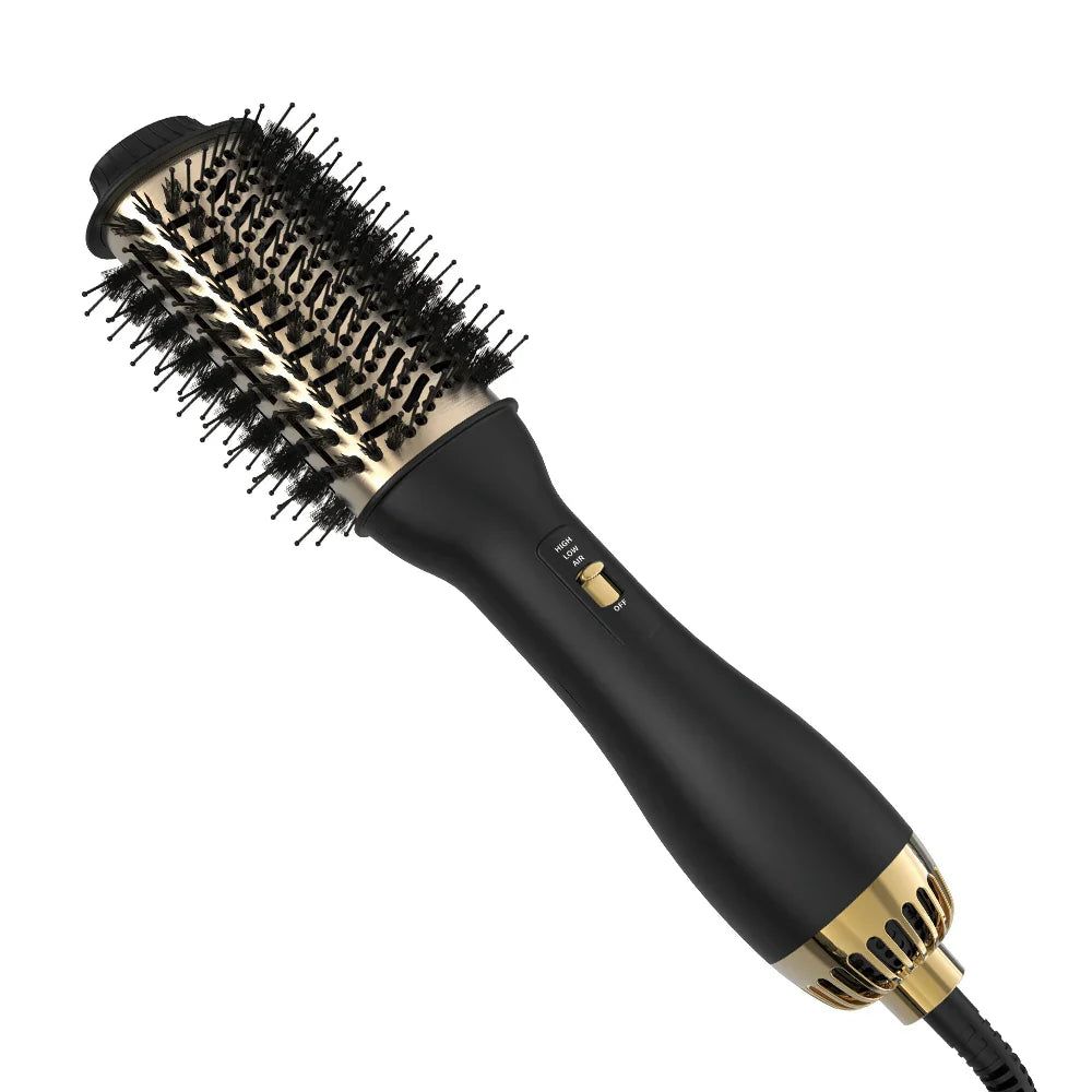 2-in-1 Hot Air Hair Brush with Volumizer and Curling Function