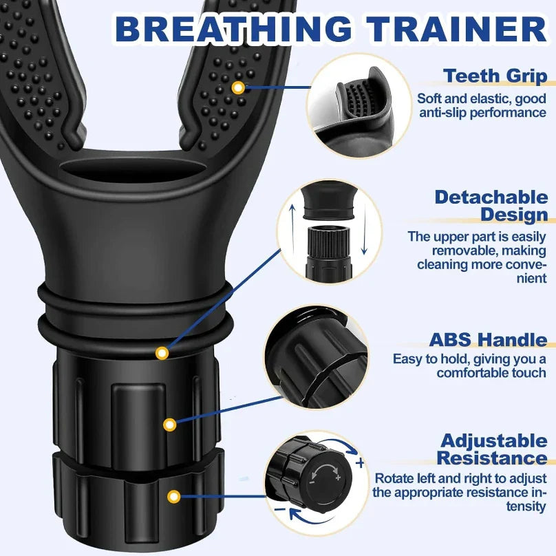 Adjustable Breathing Trainer for Lung Exercise and Respiratory Strength