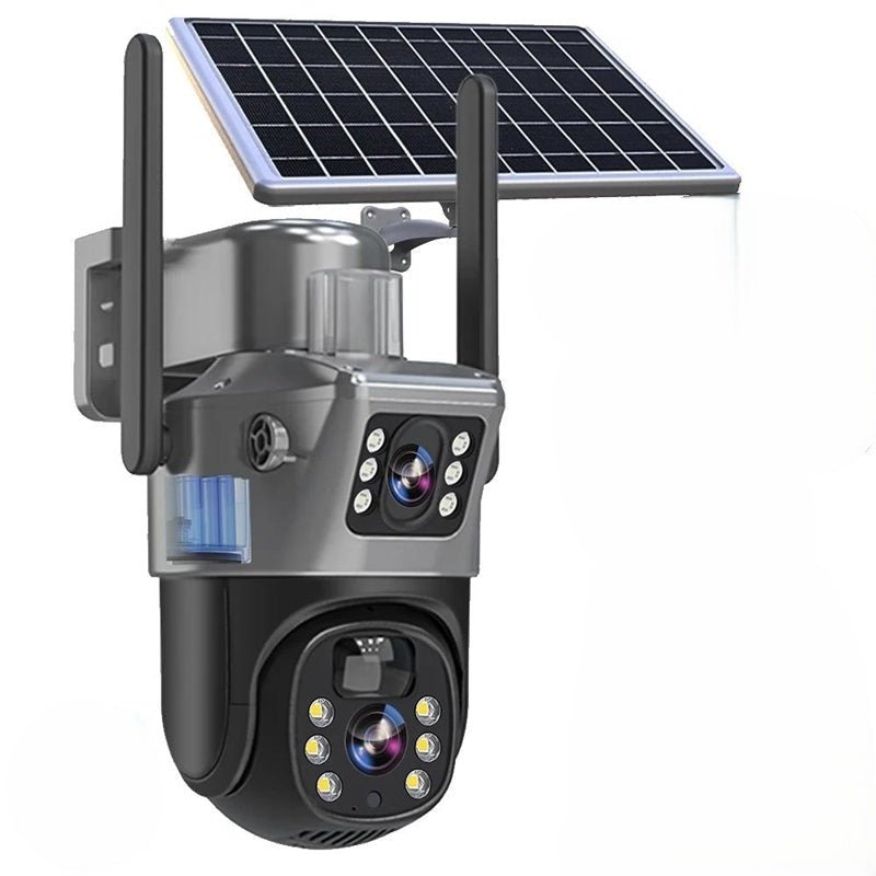 4K Solar Security Camera with Dual Lens and 360° View