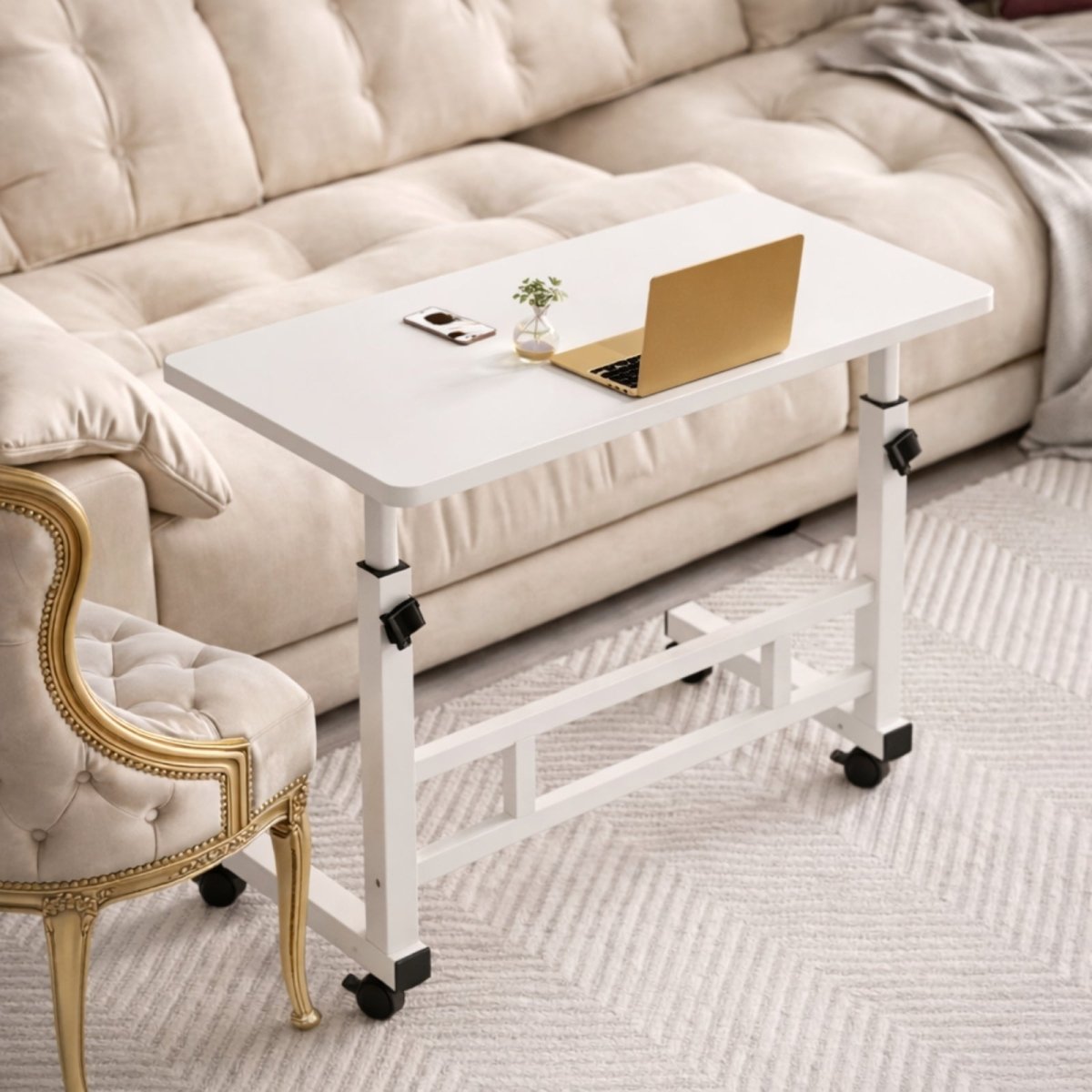 Adjustable Rolling Laptop Desk for Flexible Home and Office Use