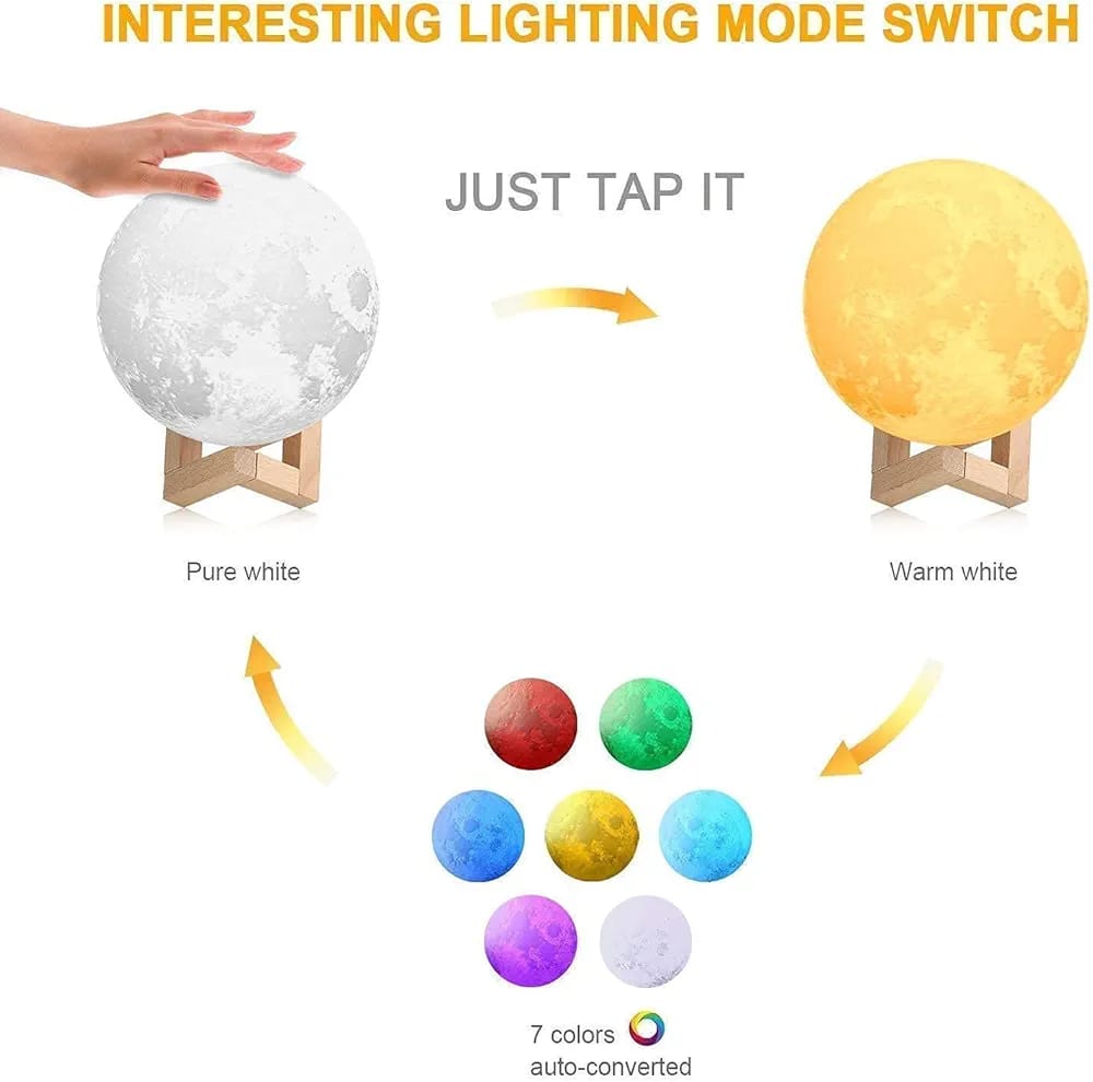 3D Moon Night Lamp for Bedroom Ambiance