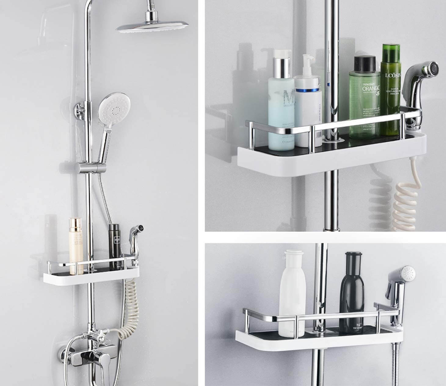 Bathroom Shower Storage Rack - Rod Shower Holder